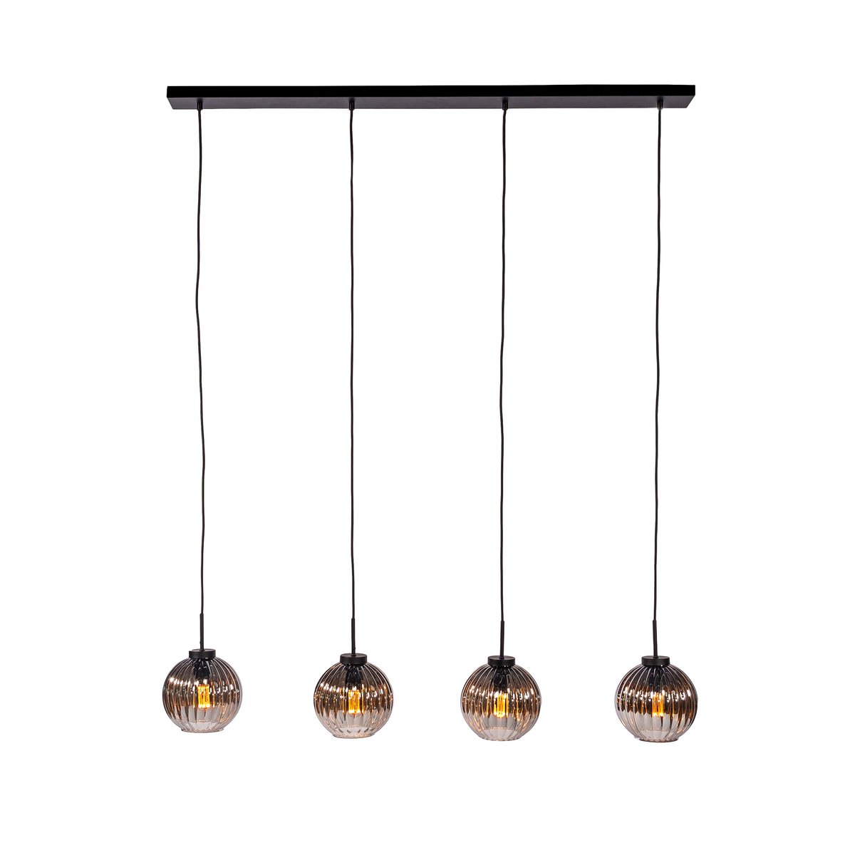 Hanglamp - 4-lichts - smoke glas