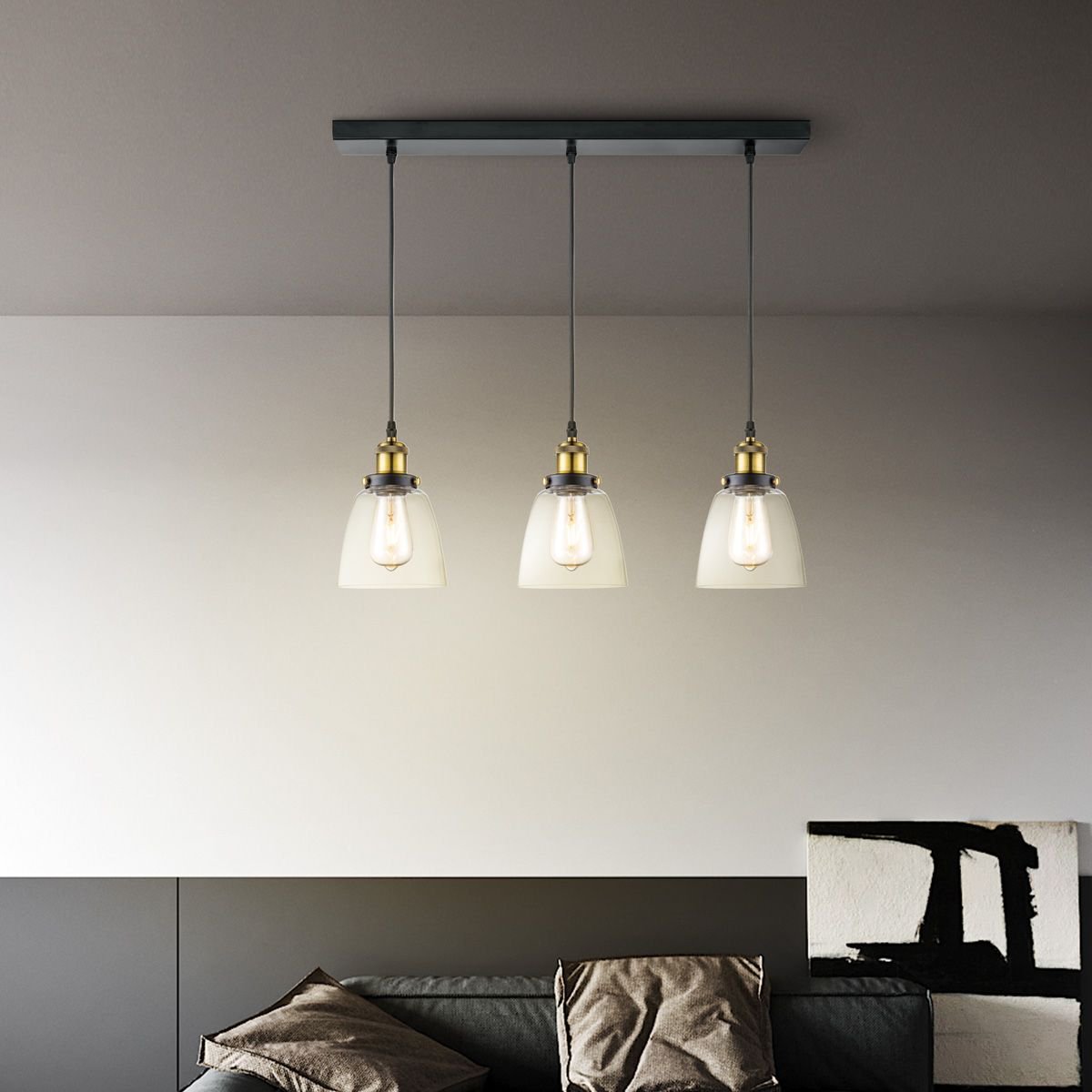 Home Sweet Home Hanging lamp Ava - Black - 65x18x120cm