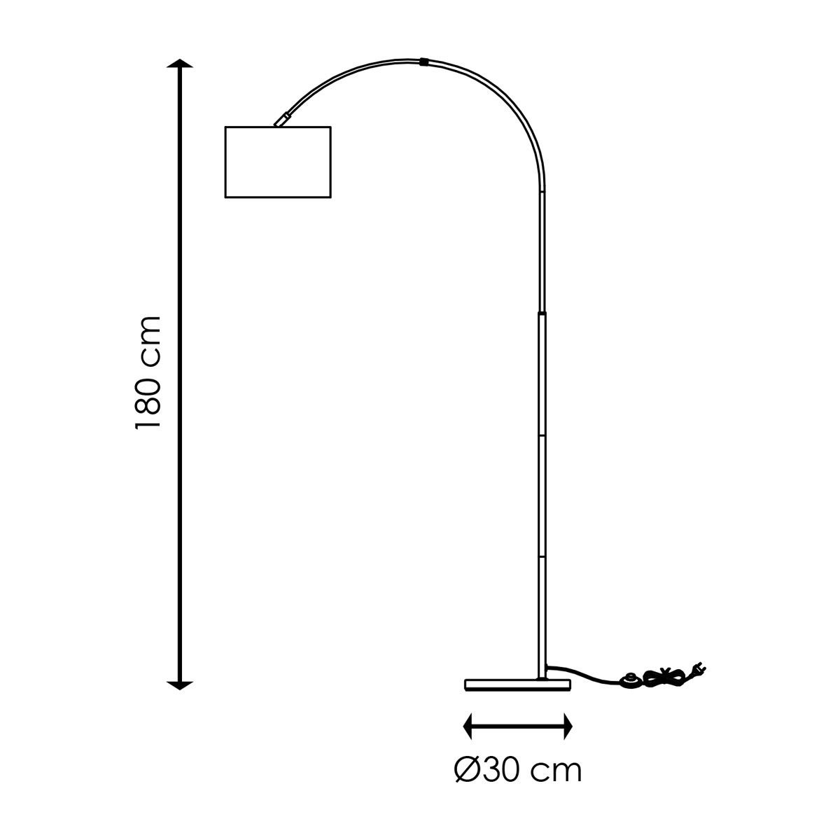 Stalen vloerlamp met linnen lampenkap