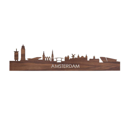 Skyline Amsterdam van Amerikaans walnoot