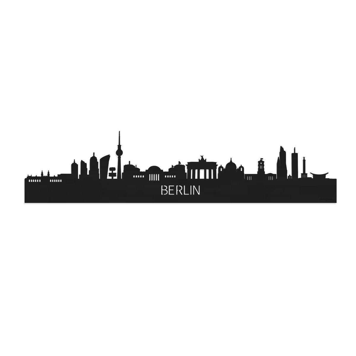 Skyline Berlijn van zwart MDF