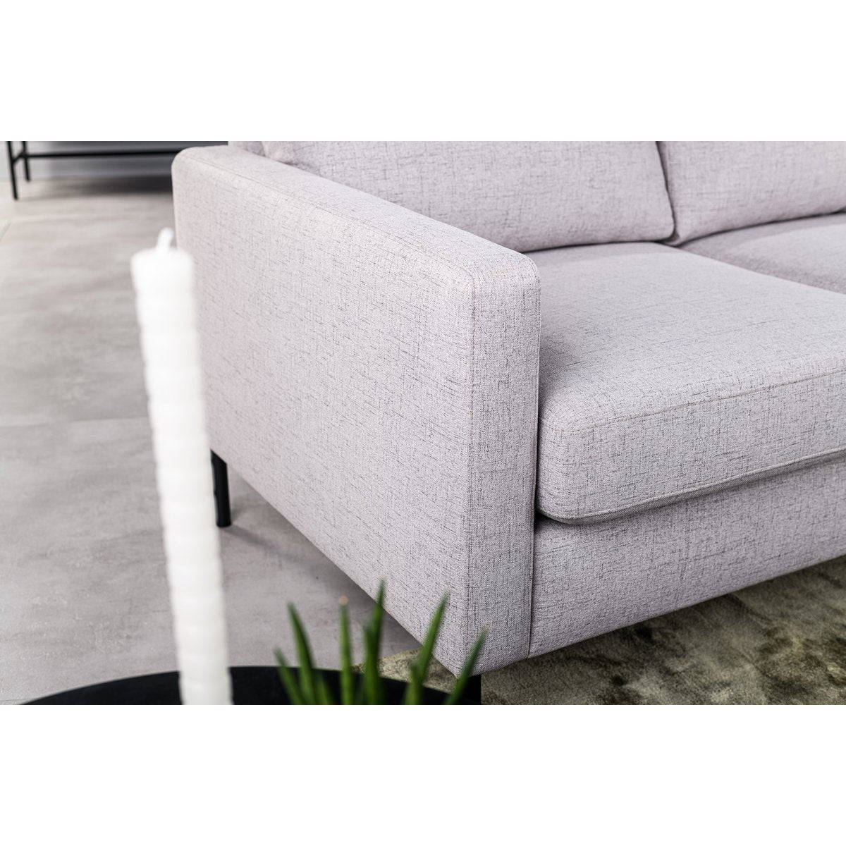 3 seater sofa CL L+R, with headrest, fabric Valente, V311 gray