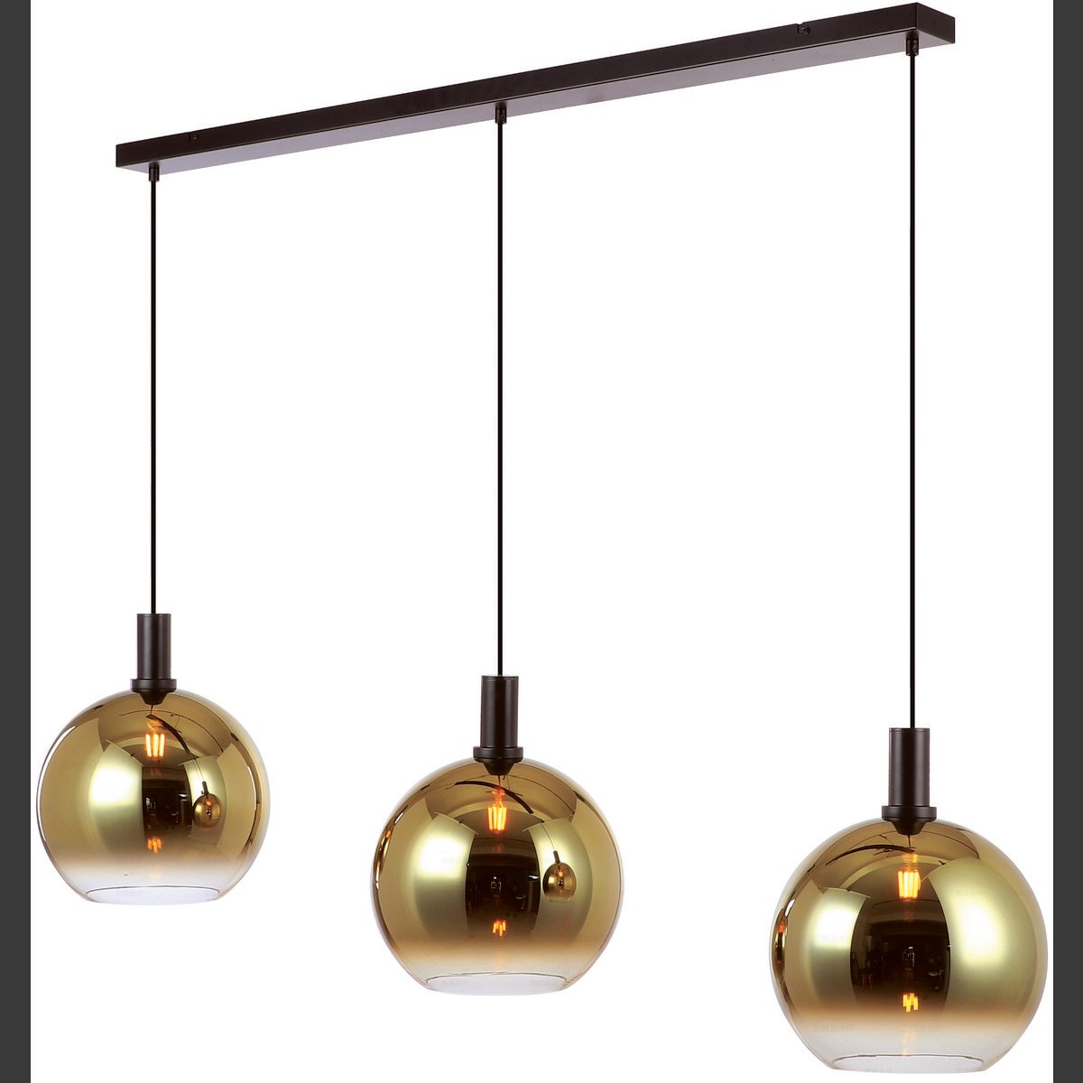 Hanglamp, 3-lichts, H850 goud