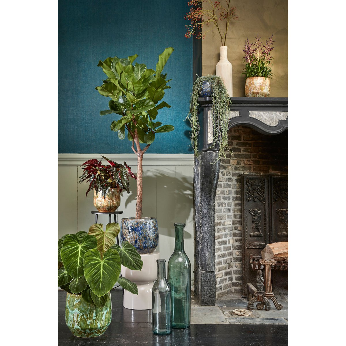 Rioja Bottle Vase - H100 x Ø21 cm - Recycled Glass - Green