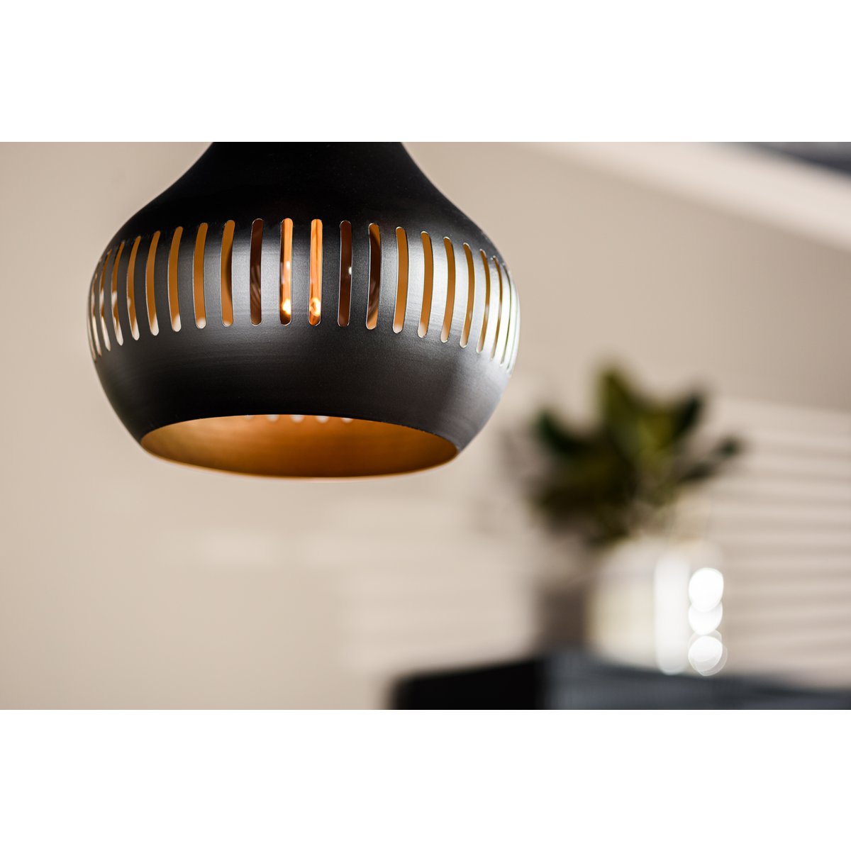 Hanging lamp, 3-light, H340 black