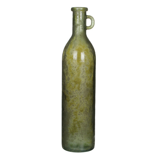 Rioja Bottle Vase with Handle - H75 x Ø18 cm - Recycled Glass - Dark Green