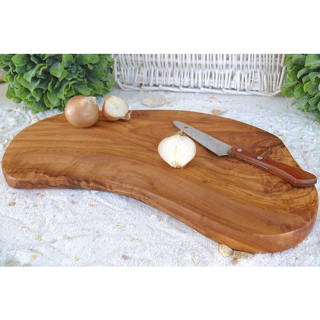 Rustieke snijplank, ongeveer 30 - 34 cm, gemaakt van olijfhout