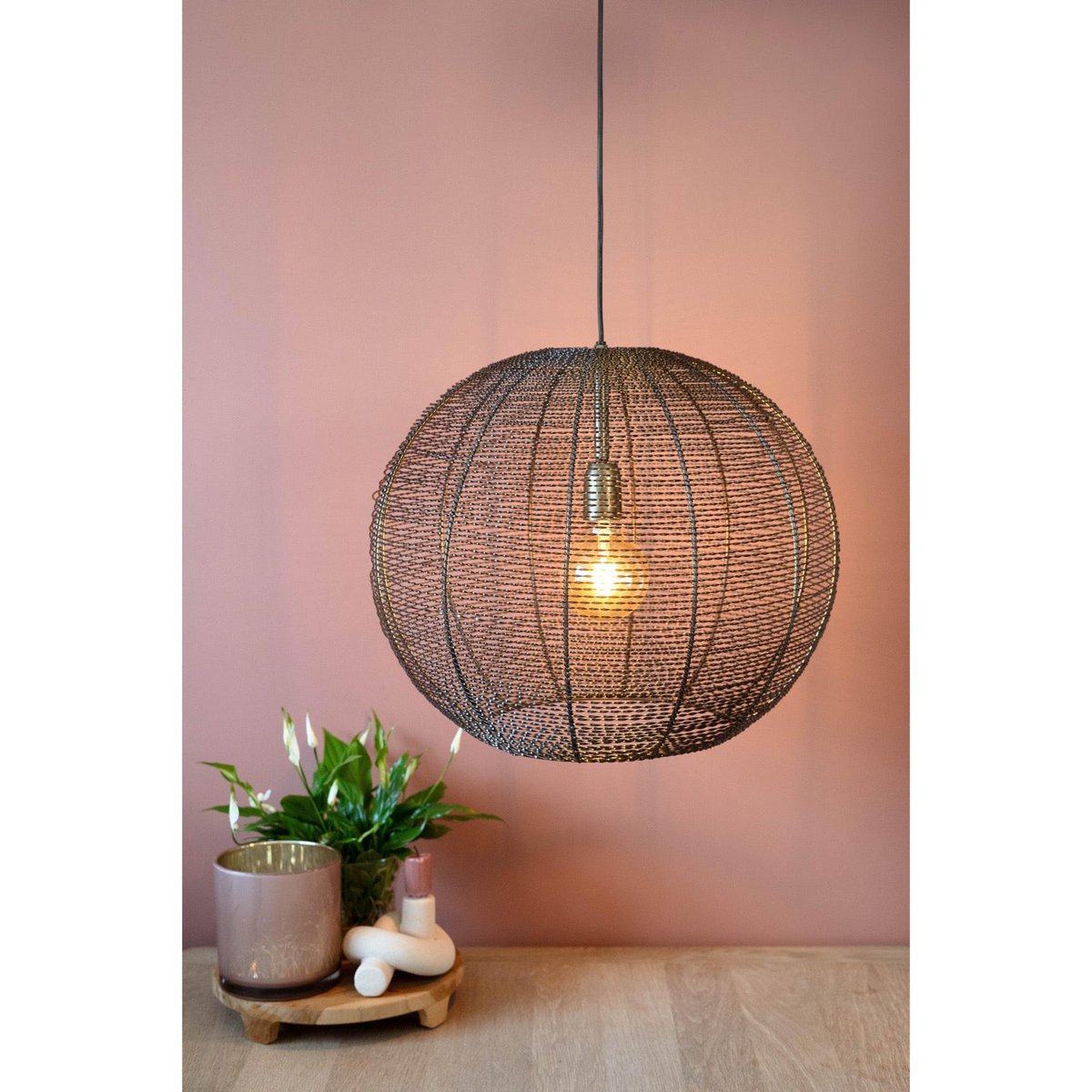 Hanging lamp LUCAS antique bronze Ø40x28cm