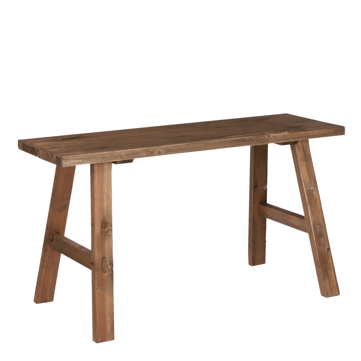 Bold Wooden Bench - L80 x W37 x H44 cm - Recycled Wood - Brown