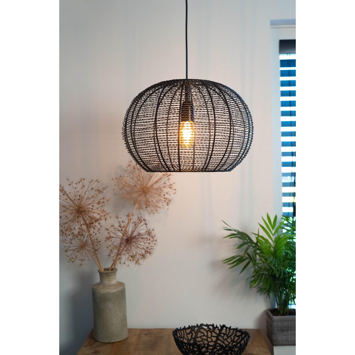 Hanging lamp LUCAS matt black Ø40x28cm