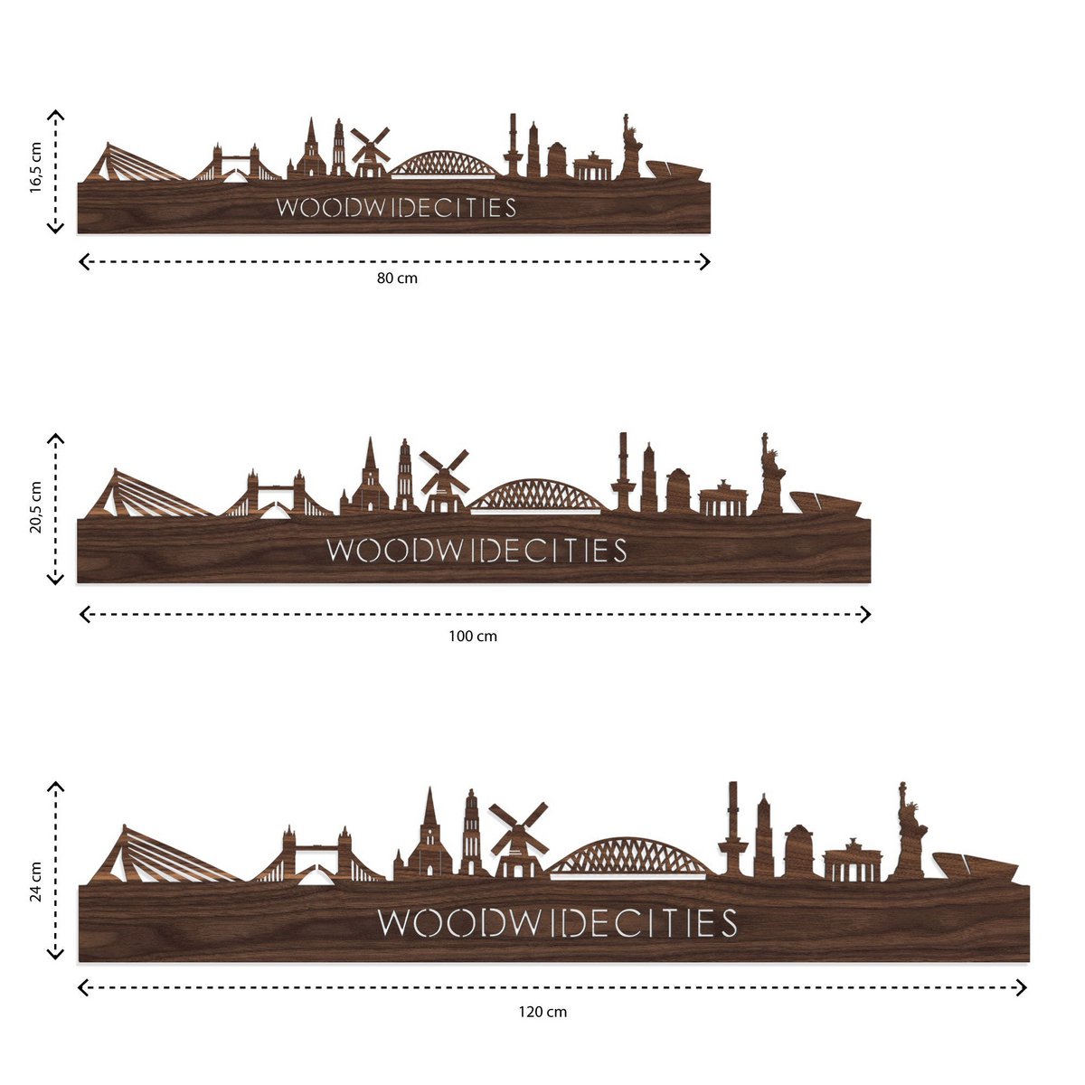 Skyline Amsterdam van Amerikaans walnoot