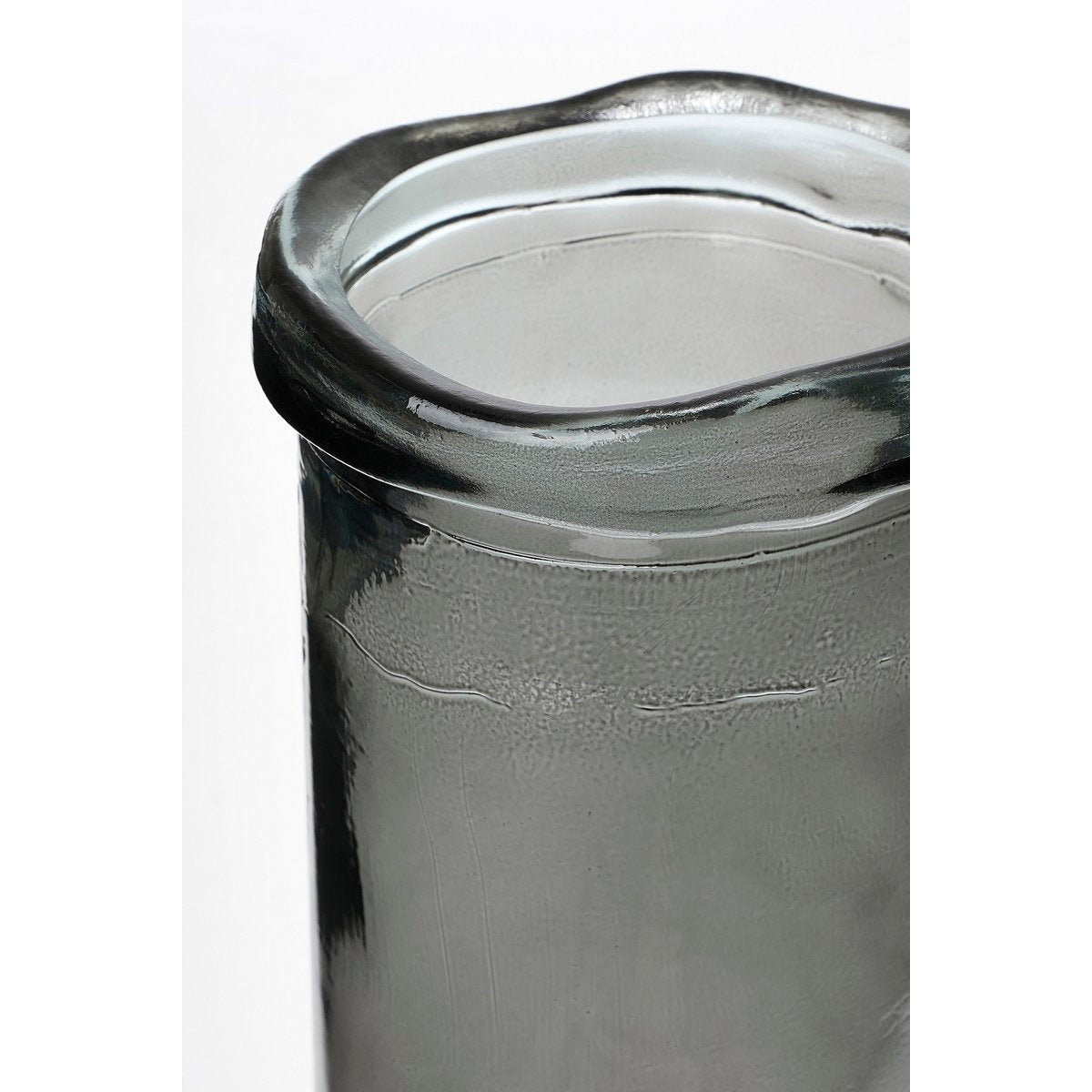 Pepe Vase - H28 x Ø12 cm - Recycled Glass - Gray