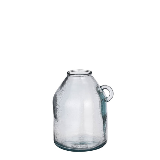 Sitia Bottle Vase - H26 x Ø21 cm - Recycled Glass - Light Blue