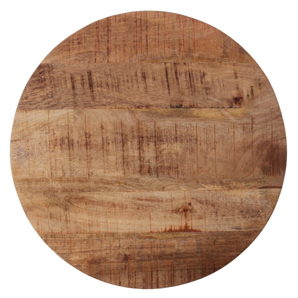 Handgemaakte salontafel met metalen roosterframe - donker oud hout