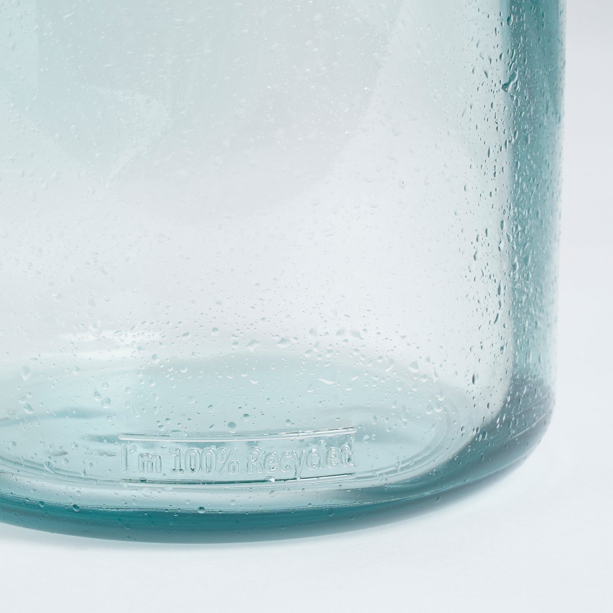Sitia Bottle Vase - H26 x Ø21 cm - Recycled Glass - Light Blue