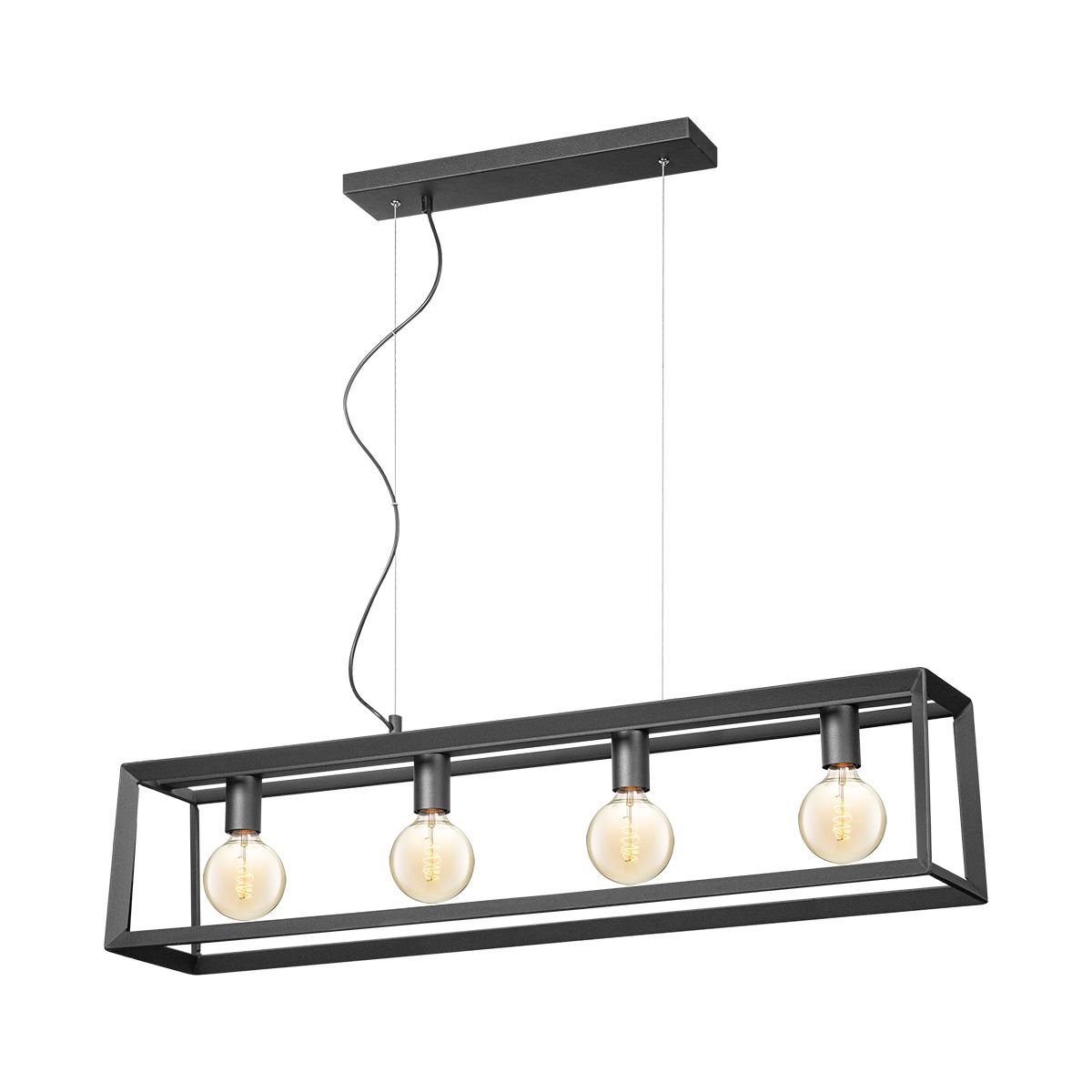 Home Sweet Home Dito Square 4 Light Hanging Lamp Black