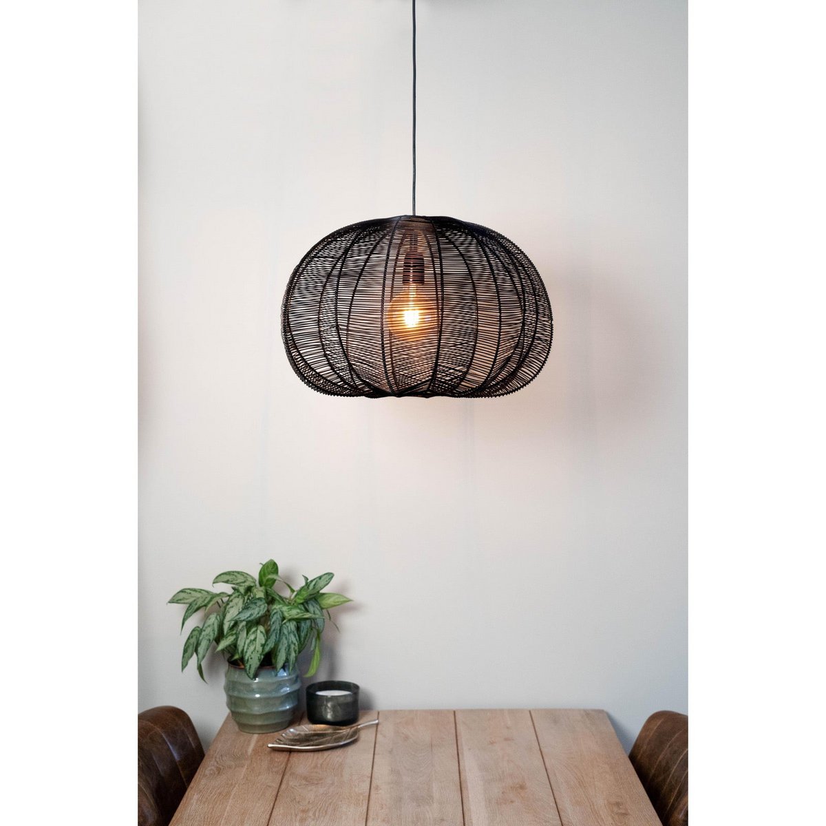 Hanging lamp FARAH matt black Ø50x38cm